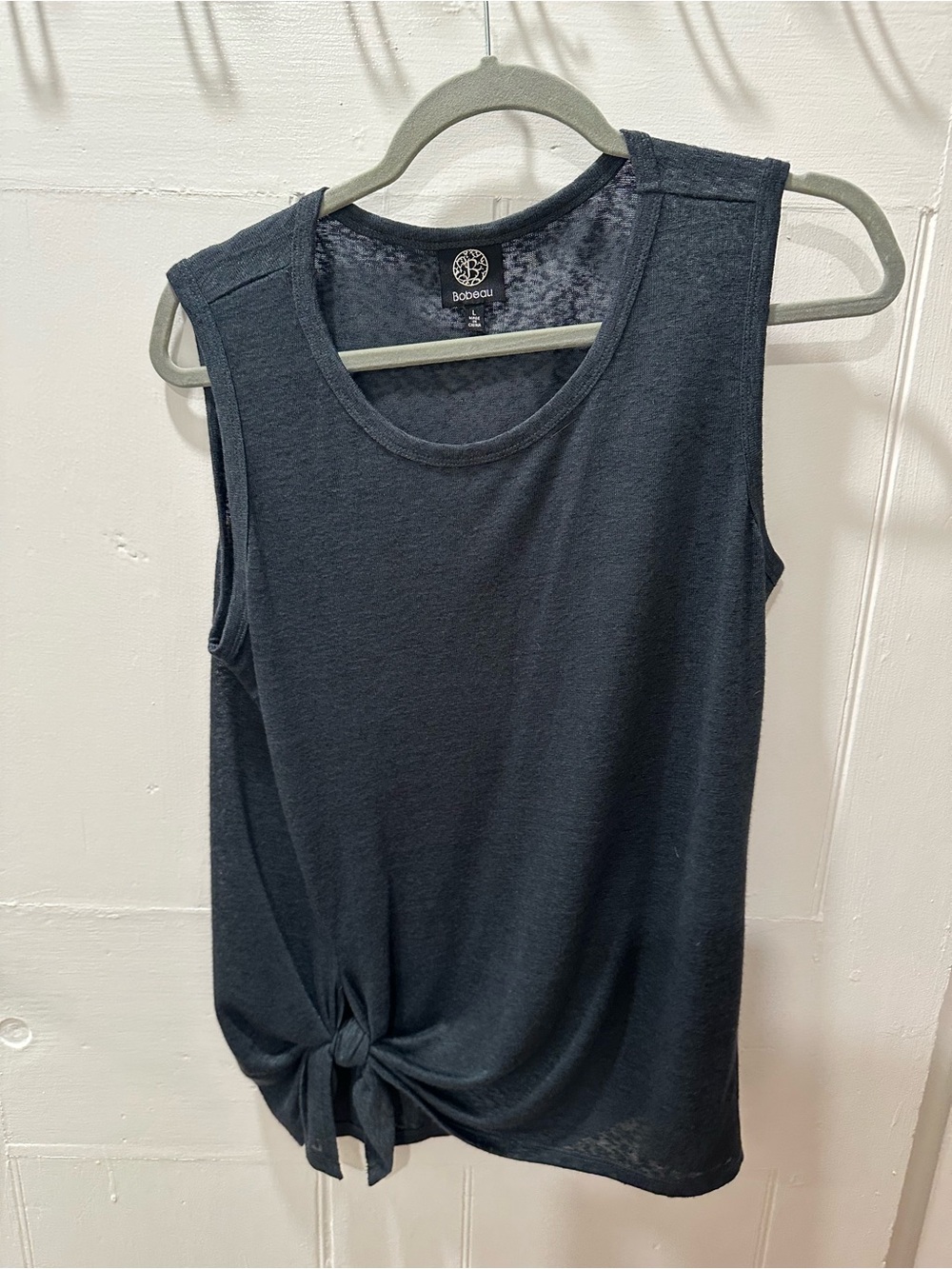 Bobeau deep teal Knot-Front Sleeveless Top